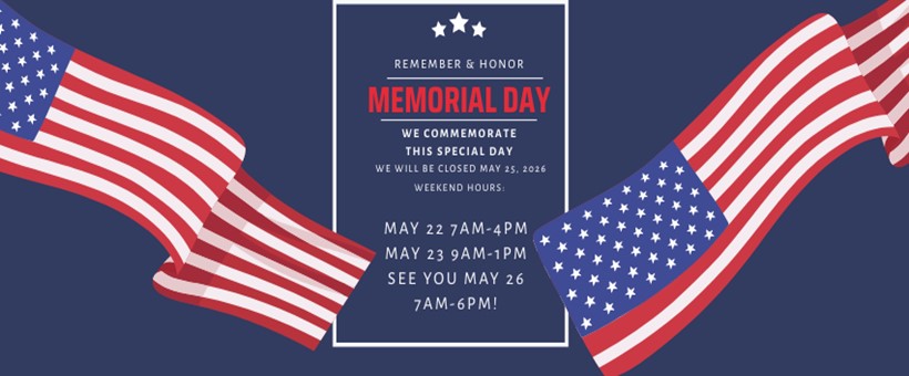 MEMORIAL DAY HOURS
